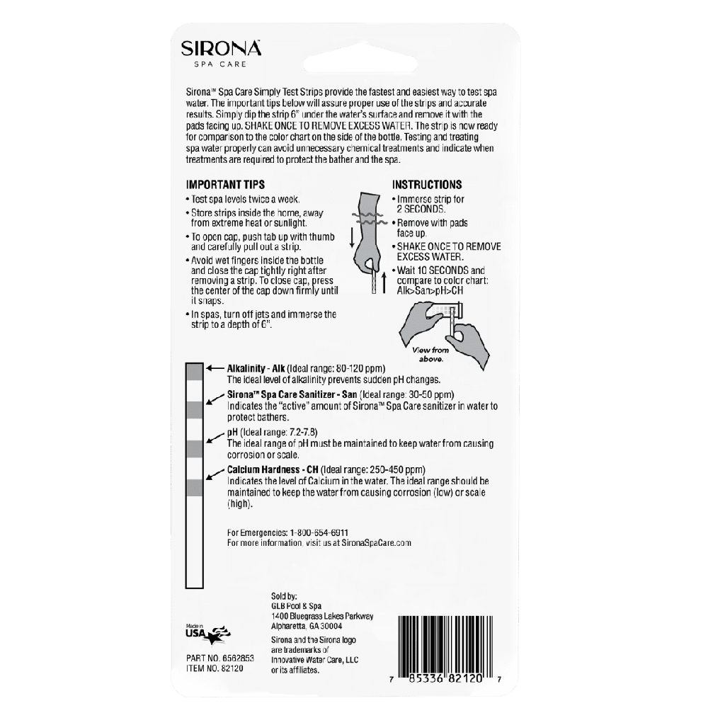 Sirona Spa Care Test Strips